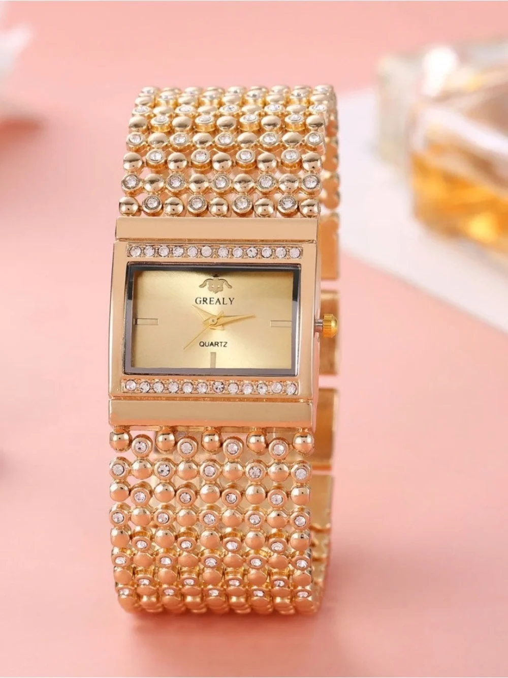 Gold Crystal-Accent Women's Bracelet Watch